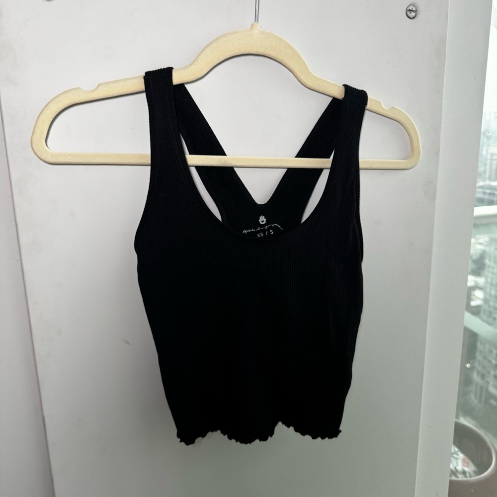 SPIRITUAL GANGSTER Amor Ribbed Crop Tank Sports Bra - XS / S - Picture 3 of 5